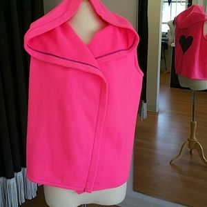 Handmade fleece hot pink vest.